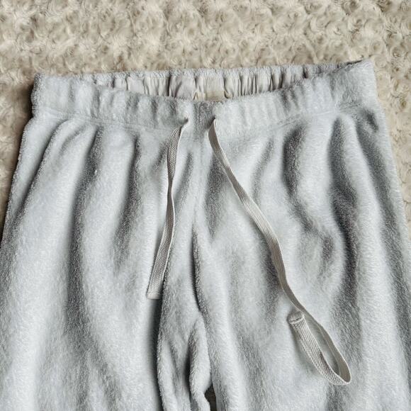 Garage Womens White Soft Plush Fleece Cotton Boyfriend Jogger Sweatpants Small - Picture 3 of 7